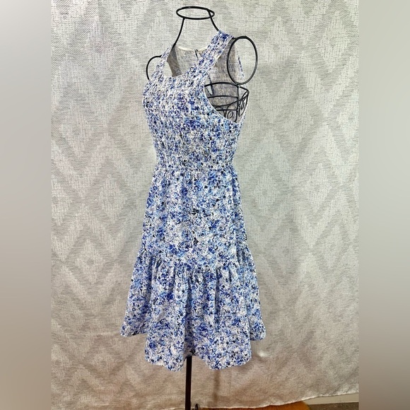 Princess Vera Wang blue floral smocked mini dress size XS - Picture 6 of 6